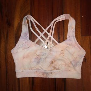 Pink Marble Sports Bra